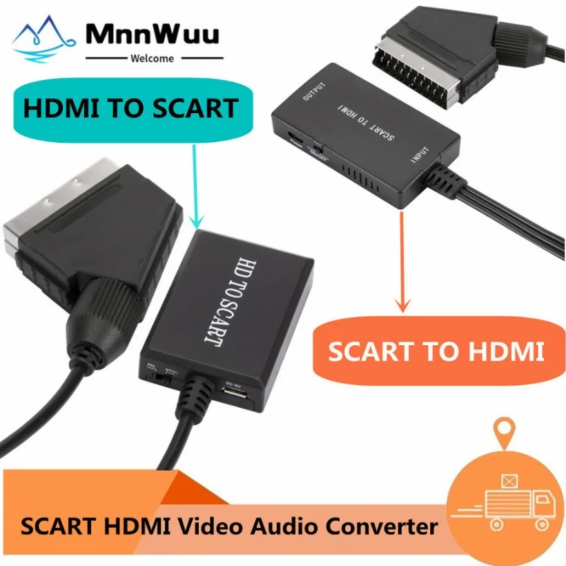 Scart To Hdmi - 1080P HDMI-Compatible To SCART Video Audio