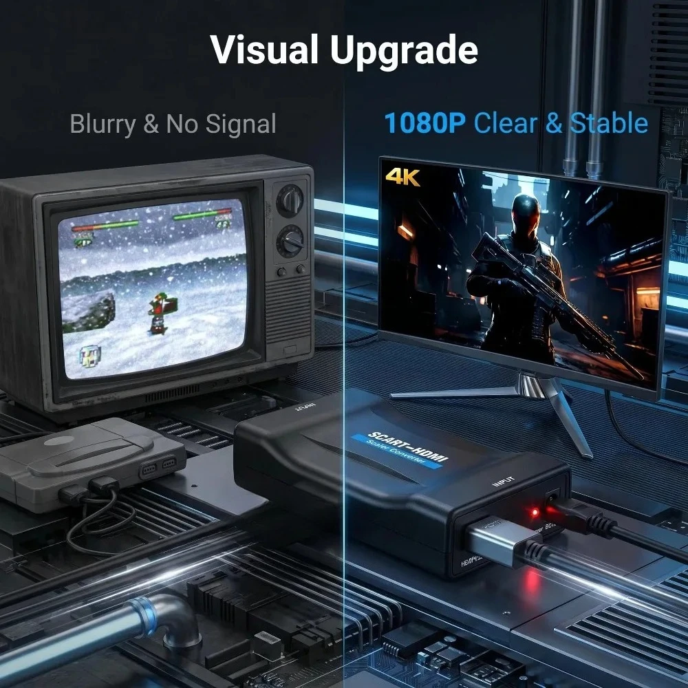 SCART to HDMI-compatible Conve - đánh giá và giá Scart To Hdmi